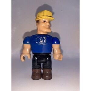 CAT Caterpillar Construction Worker Blue Shirt MEGA BLOCKS 3.75" Action Figure